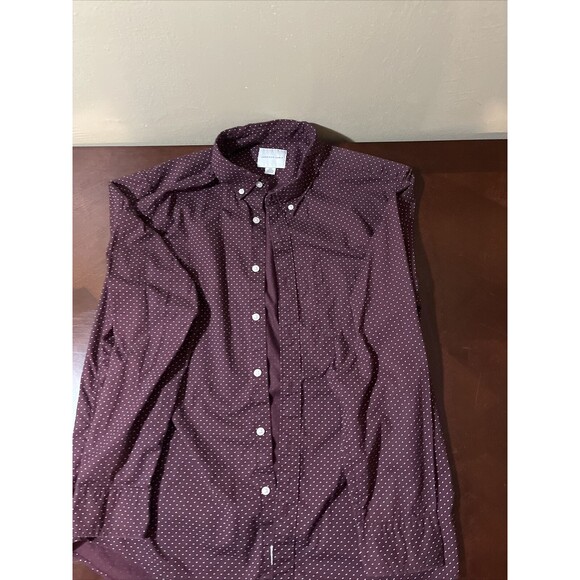 Men's Burgundy Polka Dot Shirt - Picture 1 of 4